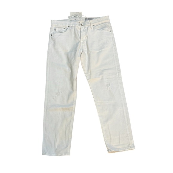 AG ADRIANO GOLDSCHMIEDEx Boyfriend Slouchy Slim Jean ‎ White Women's Sz32 NWT